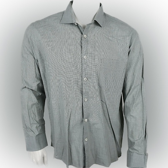 Billy Reid Men's Button Front Shirt Size Large Standard Cut Blue Gray - Picture 1 of 5